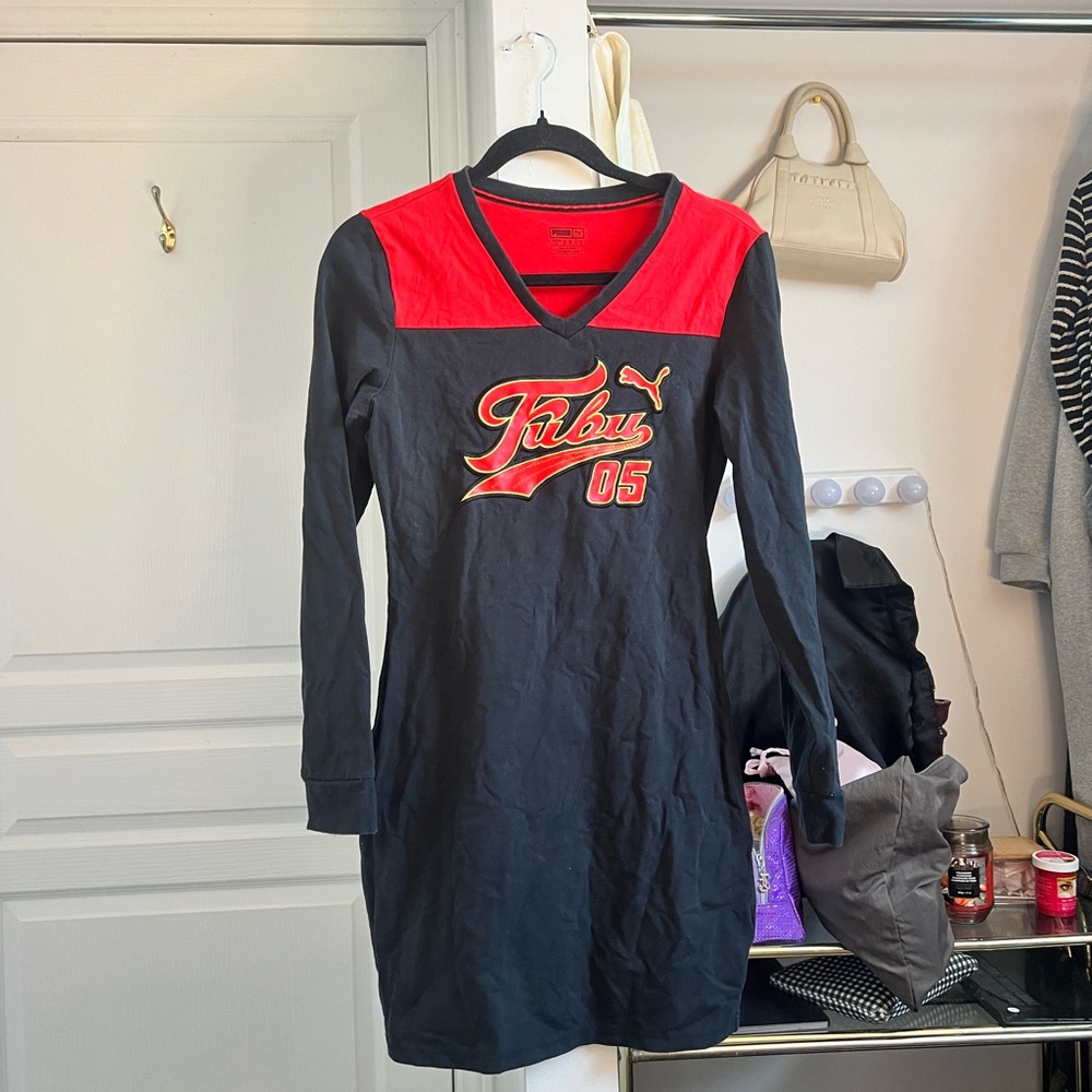 Fubu Black and Red Long Sleeve Dress